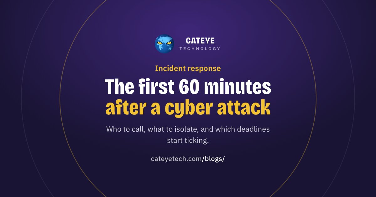 The first 60 minutes after a cyber attack: a one-page plan